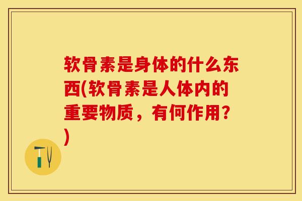 软骨素是身体的什么东西(软骨素是人体内的重要物质，有何作用？)