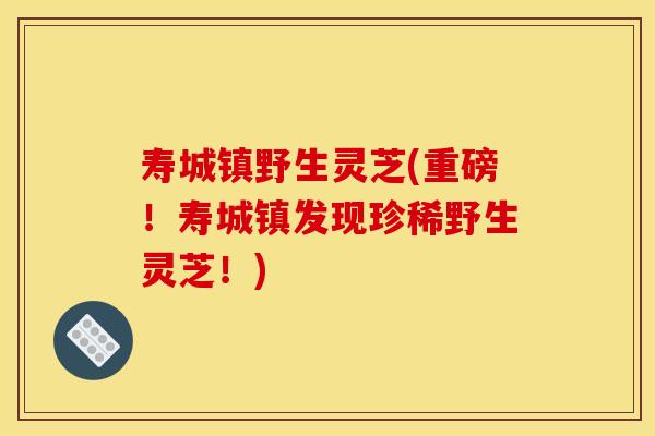 寿城镇野生灵芝(重磅！寿城镇发现珍稀野生灵芝！)