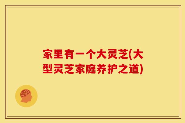 家里有一个大灵芝(大型灵芝家庭养护之道)