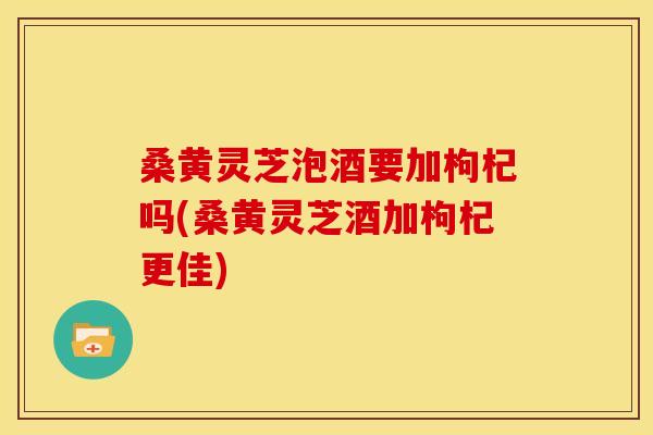 桑黄灵芝泡酒要加枸杞吗(桑黄灵芝酒加枸杞更佳)