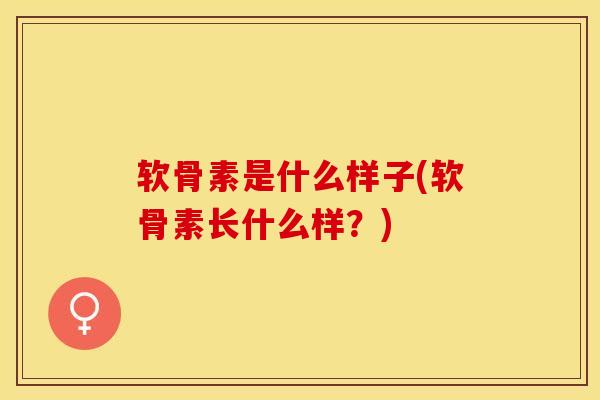 软骨素是什么样子(软骨素长什么样？)