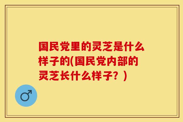 国民党里的灵芝是什么样子的(国民党内部的灵芝长什么样子？)