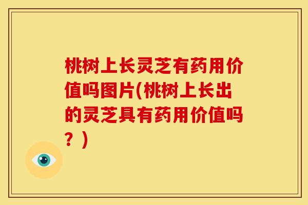 桃树上长灵芝有药用价值吗图片(桃树上长出的灵芝具有药用价值吗？)