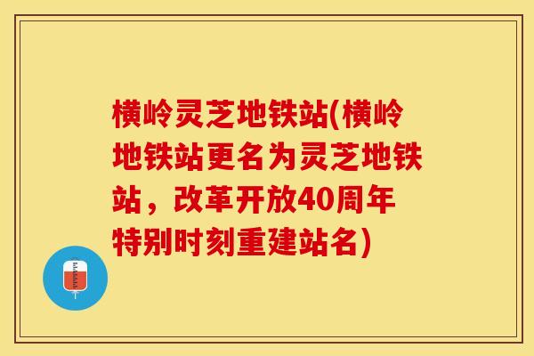 横岭灵芝地铁站(横岭地铁站更名为灵芝地铁站，改革开放40周年特别时刻重建站名)