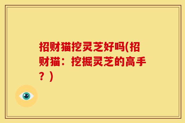 招财猫挖灵芝好吗(招财猫：挖掘灵芝的高手？)