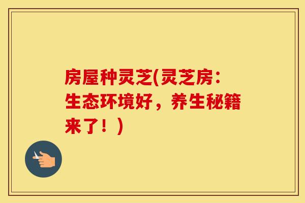 房屋种灵芝(灵芝房：生态环境好，养生秘籍来了！)