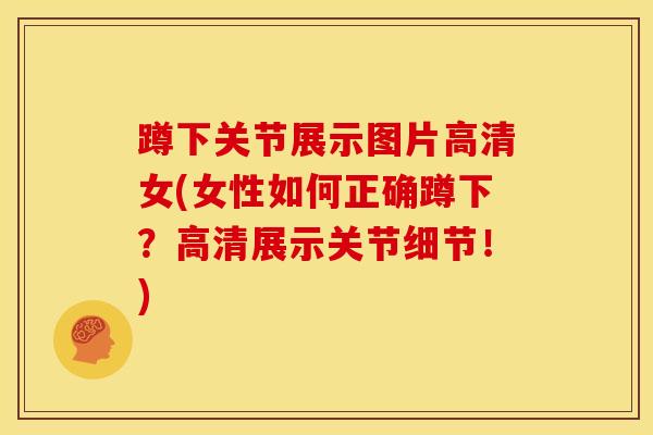 蹲下关节展示图片高清女(女性如何正确蹲下?高清展示关节细节!) 蹲下关节展示图片高清女(女性如何正确蹲下?高清展示关节细节!)
