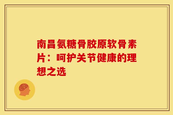 南昌氨糖骨胶原软骨素片：呵护关节健康的理想之选