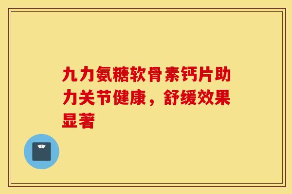 九力氨糖软骨素钙片助力关节健康，舒缓效果显著
