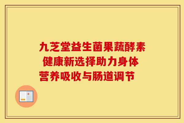 九芝堂益生菌果蔬酵素 健康新选择助力身体营养吸收与肠道调节