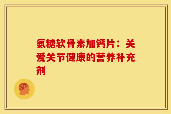 氨糖软骨素加钙片：关爱关节健康的营养补充剂