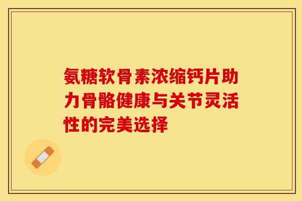 氨糖软骨素浓缩钙片助力骨骼健康与关节灵活性的完美选择
