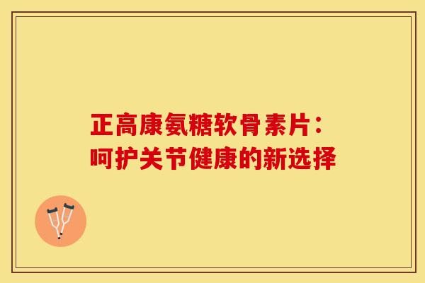 正高康氨糖软骨素片:呵护关节健康的新选择 正高康氨糖软骨素片:呵护关节健康的新选择