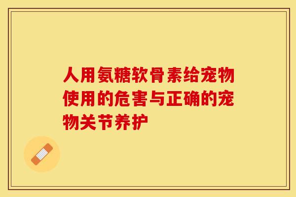 人用氨糖软骨素给宠物使用的危害与正确的宠物关节养护