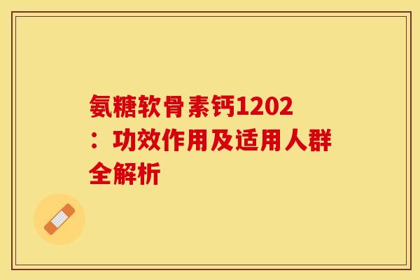 氨糖软骨素钙1202：功效作用及适用人群全解析