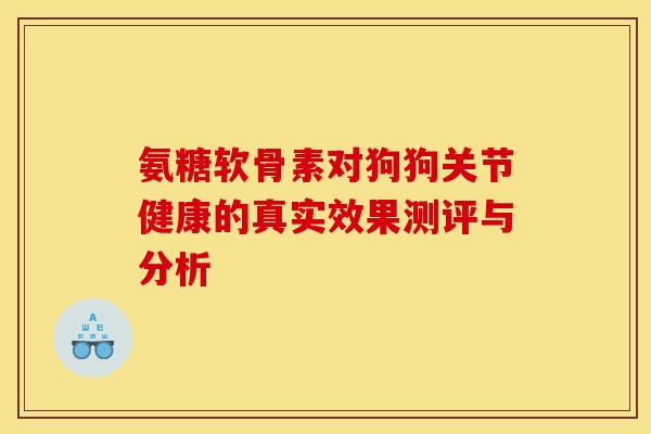 氨糖软骨素对狗狗关节健康的真实效果测评与分析