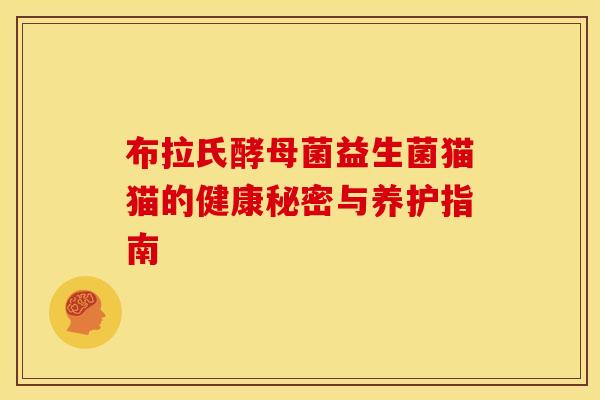 布拉氏酵母菌益生菌猫猫的健康秘密与养护指南