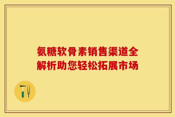 氨糖软骨素销售渠道全解析助您轻松拓展市场