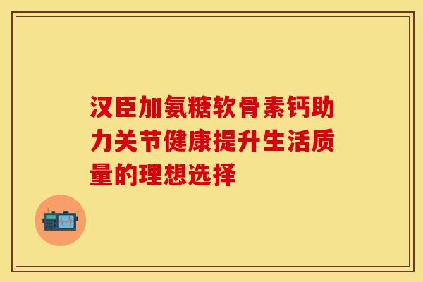 汉臣加氨糖软骨素钙助力关节健康提升生活质量的理想选择 汉臣加氨糖软骨素钙助力关节健康提升生活质量的理想选择
