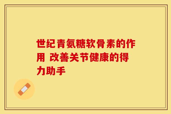 世纪青氨糖软骨素的作用 改善关节健康的得力助手