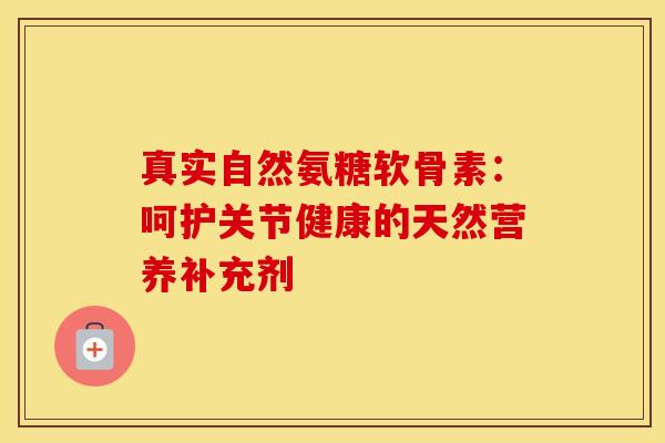 真实自然氨糖软骨素：呵护关节健康的天然营养补充剂