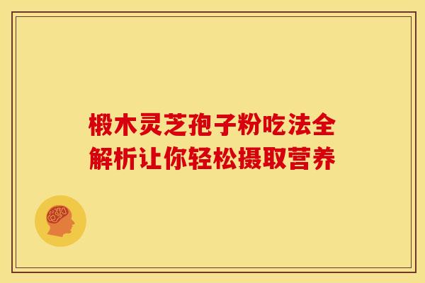 椴木灵芝孢子粉吃法全解析让你轻松摄取营养