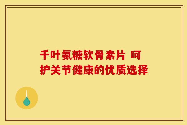 千叶氨糖软骨素片 呵护关节健康的优质选择