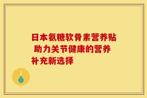日本氨糖软骨素营养贴 助力关节健康的营养补充新选择