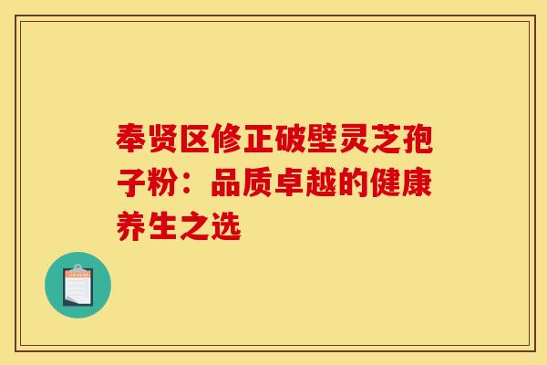 奉贤区修正破壁灵芝孢子粉：品质卓越的健康养生之选