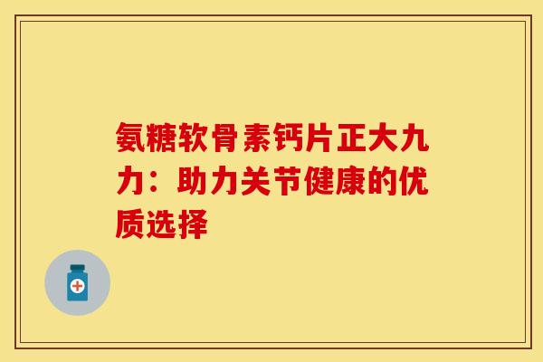 氨糖软骨素钙片正大九力：助力关节健康的优质选择