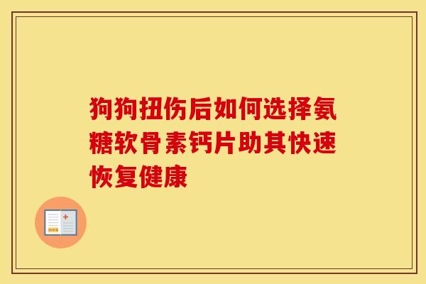 狗狗扭伤后如何选择氨糖软骨素钙片助其快速恢复健康