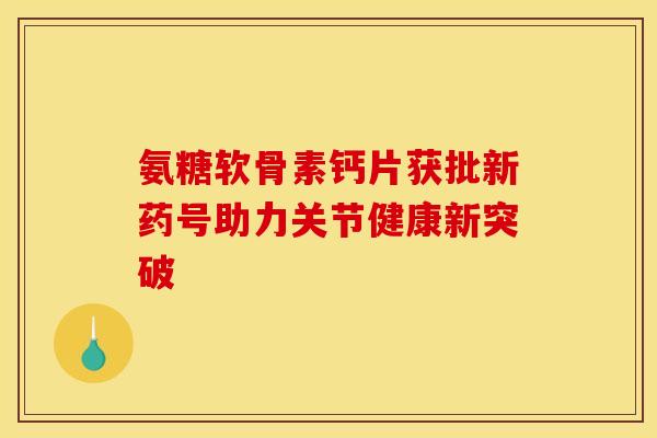 氨糖软骨素钙片获批新药号助力关节健康新突破