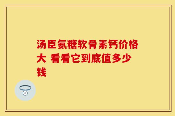 汤臣氨糖软骨素钙价格大 看看它到底值多少钱 汤臣氨糖软骨素钙价格大 看看它到底值多少钱