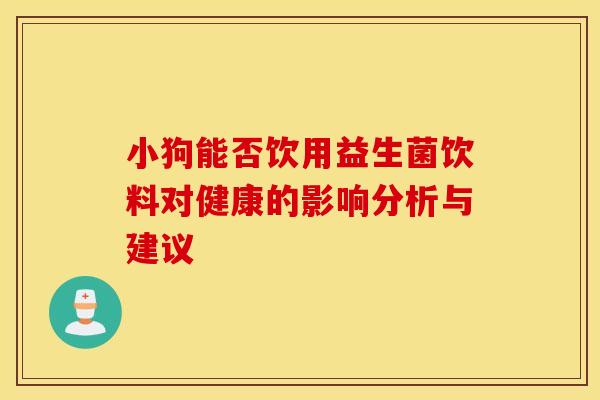 小狗能否饮用益生菌饮料对健康的影响分析与建议