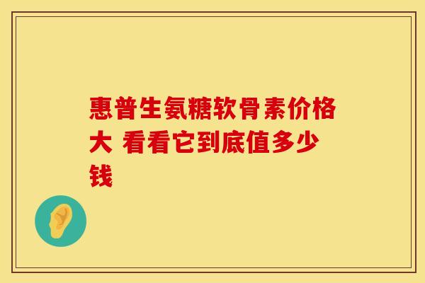 惠普生氨糖软骨素价格大 看看它到底值多少钱