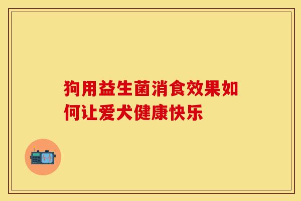 狗用益生菌消食效果如何让爱犬健康快乐