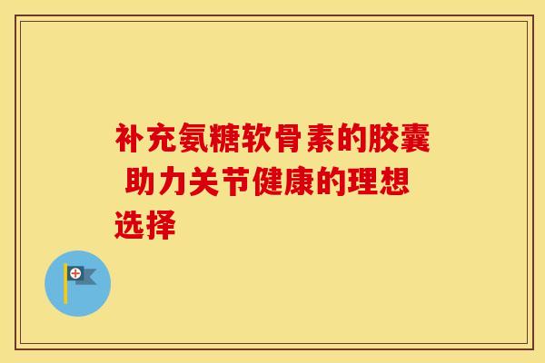 补充氨糖软骨素的胶囊 助力关节健康的理想选择