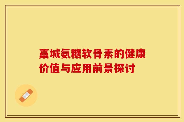 藁城氨糖软骨素的健康价值与应用前景探讨