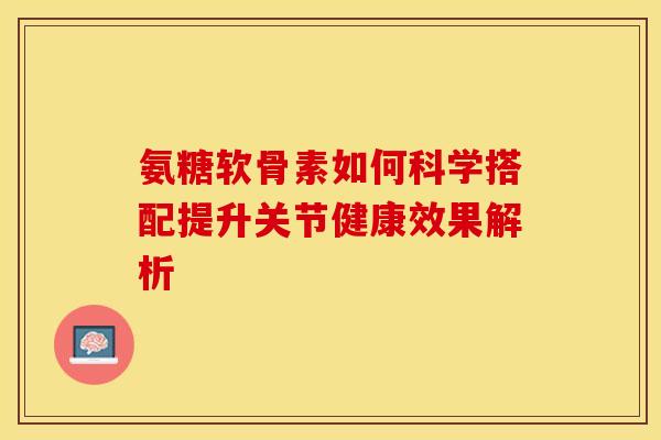氨糖软骨素如何科学搭配提升关节健康效果解析