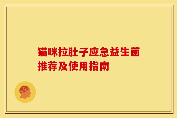 猫咪拉肚子应急益生菌推荐及使用指南