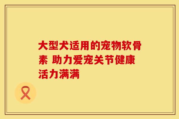 大型犬适用的宠物软骨素 助力爱宠关节健康活力满满 大型犬适用的宠物软骨素 助力爱宠关节健康活力满满