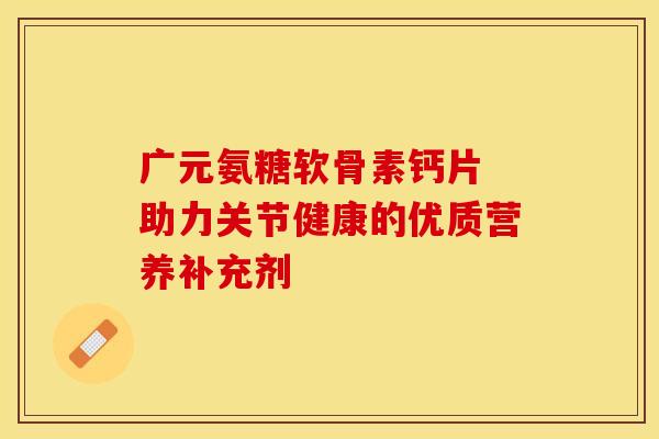 广元氨糖软骨素钙片 助力关节健康的优质营养补充剂