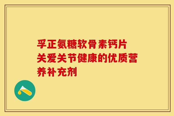 孚正氨糖软骨素钙片 关爱关节健康的优质营养补充剂 孚正氨糖软骨素钙片 关爱关节健康的优质营养补充剂
