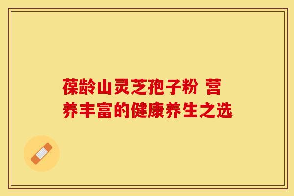葆龄山灵芝孢子粉 营养丰富的健康养生之选