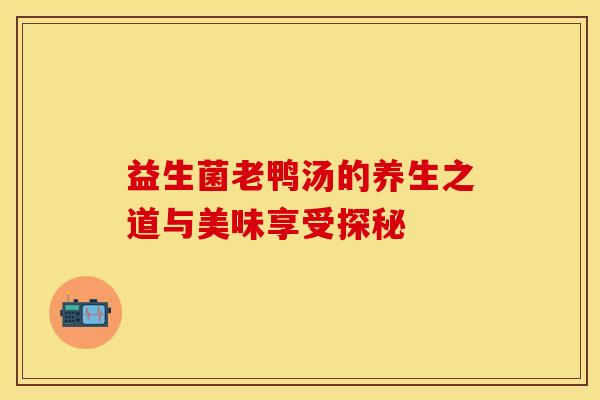 益生菌老鸭汤的养生之道与美味享受探秘