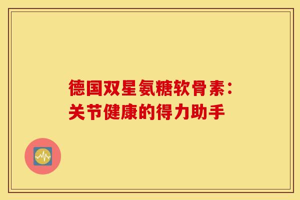 德国双星氨糖软骨素：关节健康的得力助手