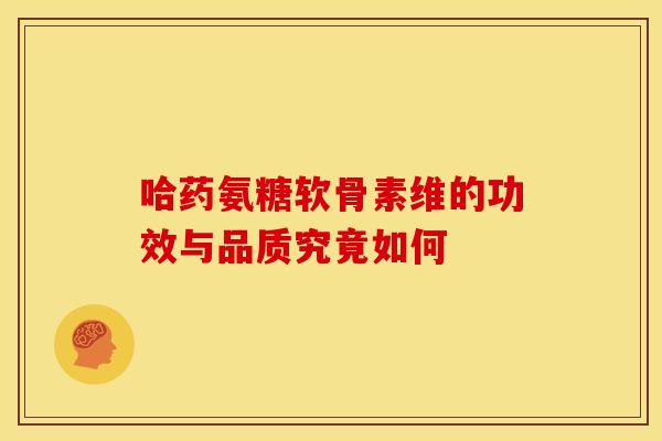 哈药氨糖软骨素维的功效与品质究竟如何 哈药氨糖软骨素维的功效与品质究竟如何