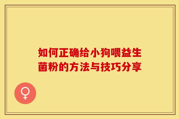 如何正确给小狗喂益生菌粉的方法与技巧分享