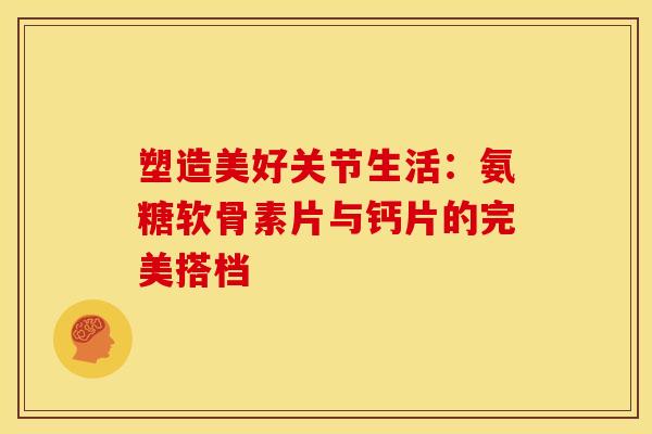 塑造美好关节生活:氨糖软骨素片与钙片的完美搭档 塑造美好关节生活:氨糖软骨素片与钙片的完美搭档