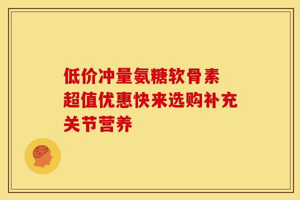 低价冲量氨糖软骨素 超值优惠快来选购补充关节营养